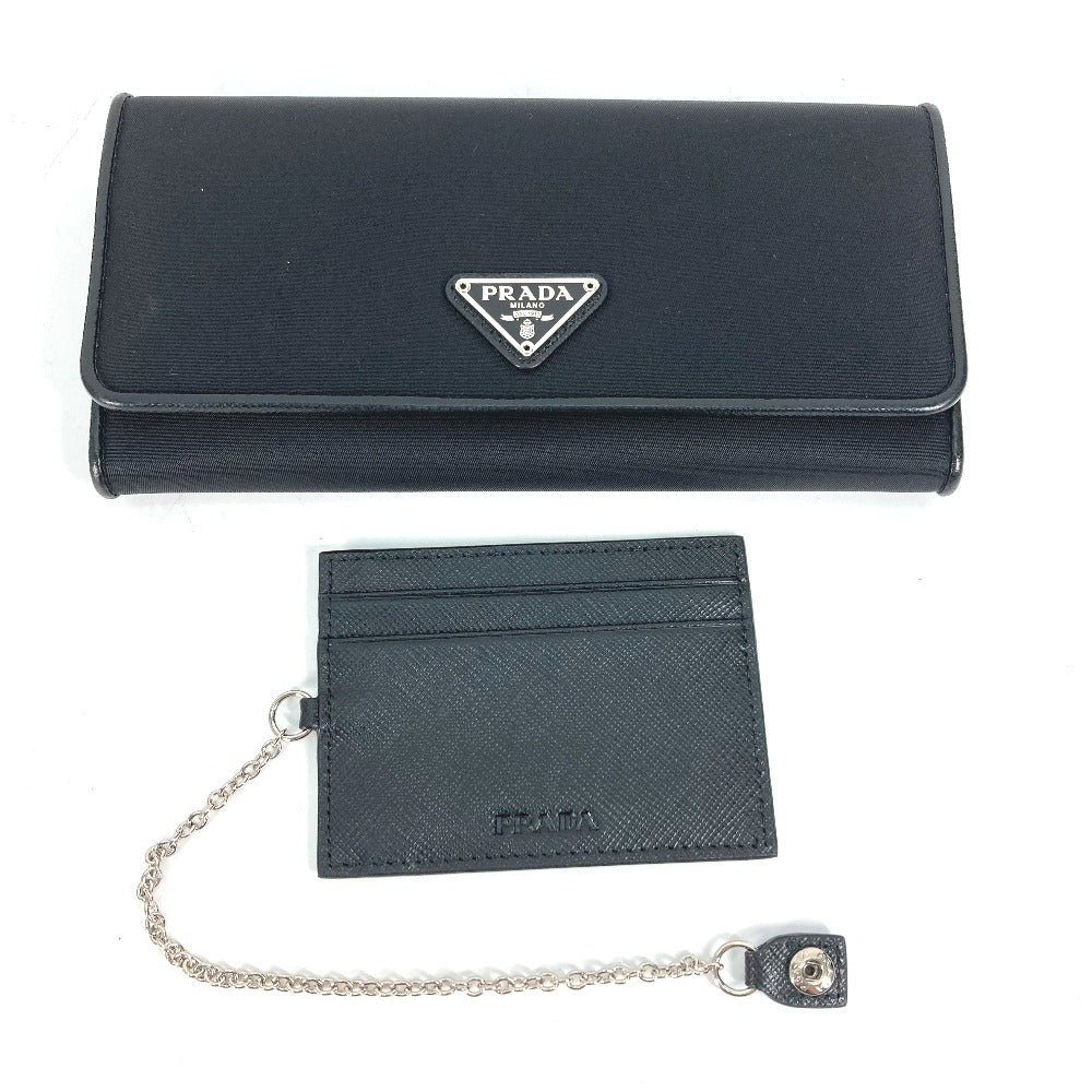 Prada Continental Long Wallet Black saffiano leather top