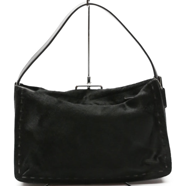 COACH Shoulder Bag Harako one belt Leather handle leather 9469 black Women Used Authentic