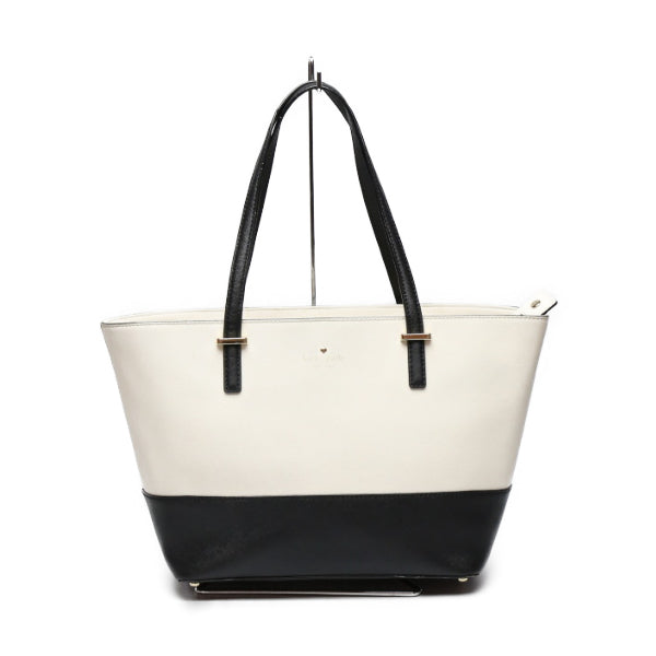 Kate Spade Tote Bag leather Black x cream kate spade Women Used Authentic