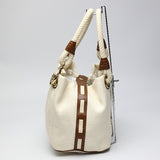 MICHAEL KORS Tote Bag rope bag canvas Marine Style White x brown Women Used Authentic