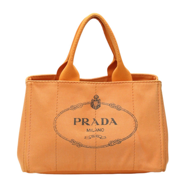 PRADA Tote Bag Tote Bag canvas Canapa Cotton denim BN1877 Orange Women Used Authentic