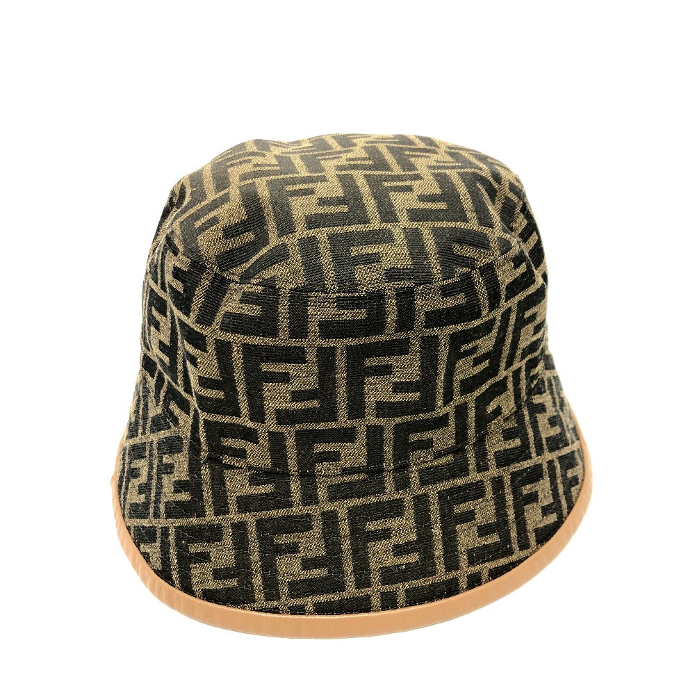 FENDI hat FXQ801 Polyester, Cotton Brown Zucca Bucket hat mens Used  Authentic