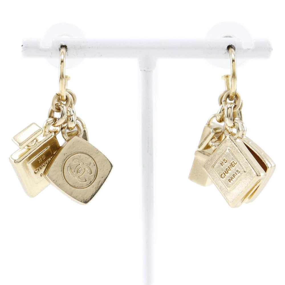 CHANEL Pierce swing COCO Mark 3P charm Plated Gold gold Women Used Aut