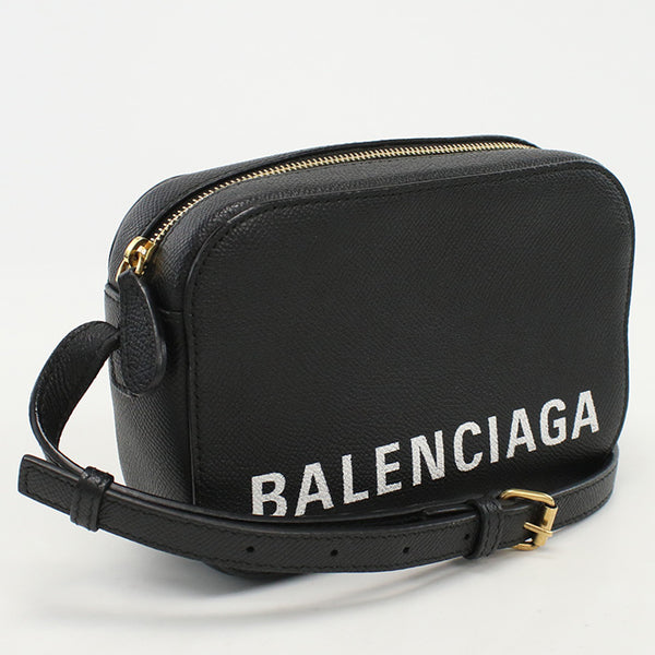 BALENCIAGA 558171 1000 Ville camera bag XS Diagonal ShoulderBag leather black