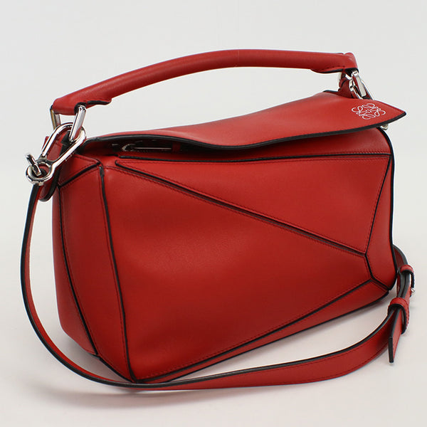 LOEWE Puzzle bag small Diagonal Shoulder Bag Calfskin Red Women