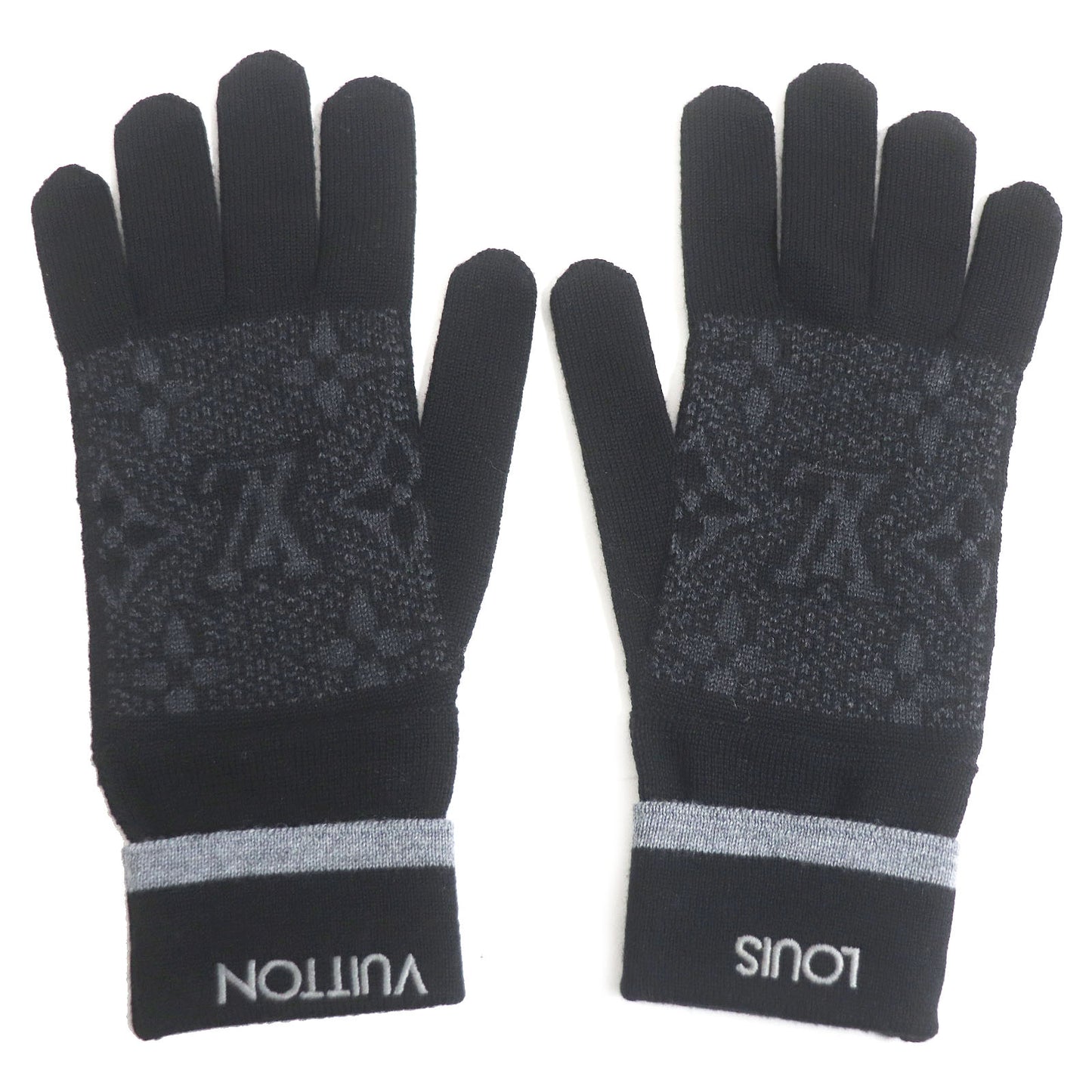 LOUIS VUITTON gloves M73470 wool black Gon My Monogram Eclipse