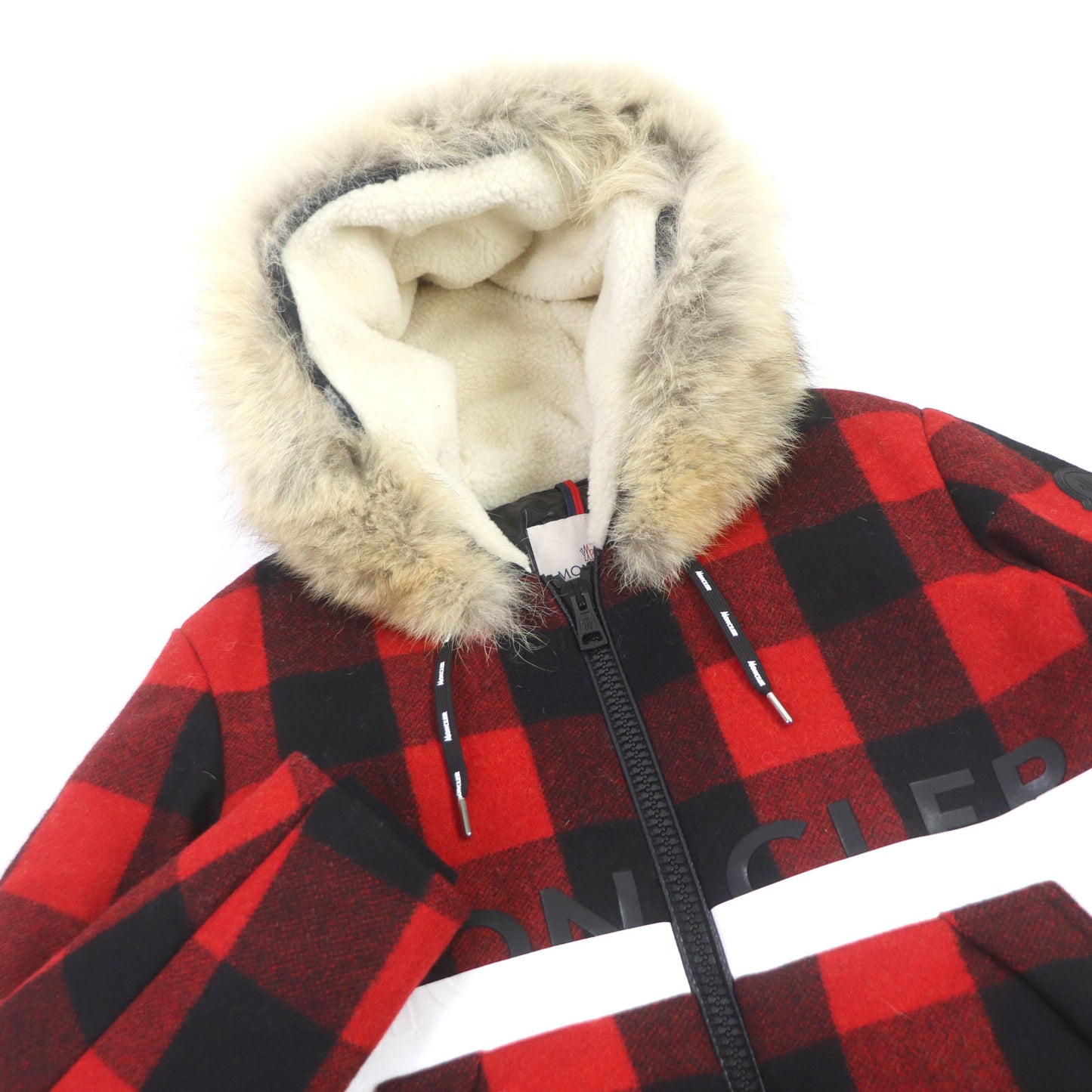 MONCLER Down jacket wool Red black STECKNADEL HORN 1