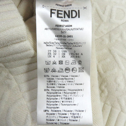 FENDI one piece 51% rayon, 21% polypropylene, 18% polyester, 9% nylon, 1% polyurethane Ivory 36