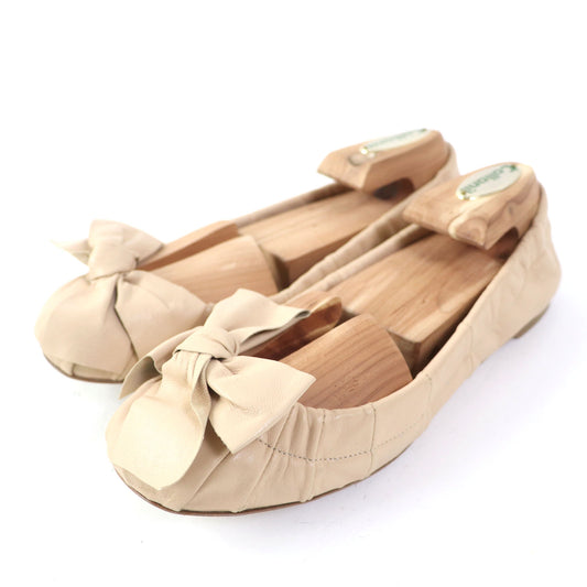 PRADA Ballet shoes leather beige 34.5