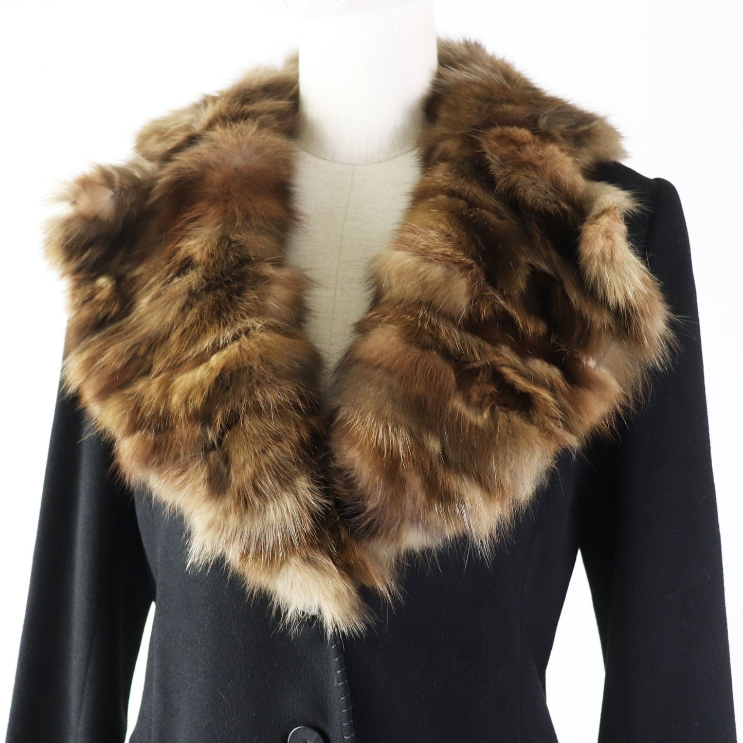 FENDI coat wool Black brown 40