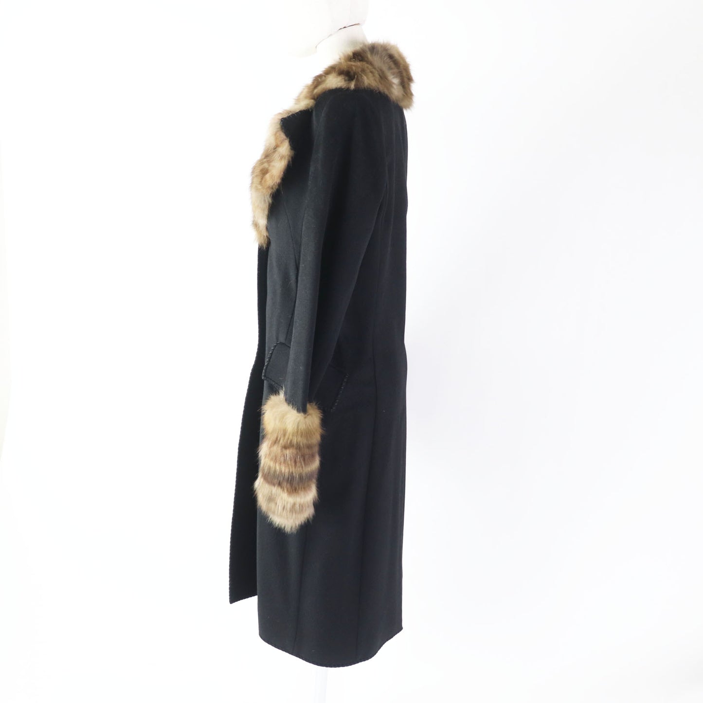 FENDI coat wool Black brown 40