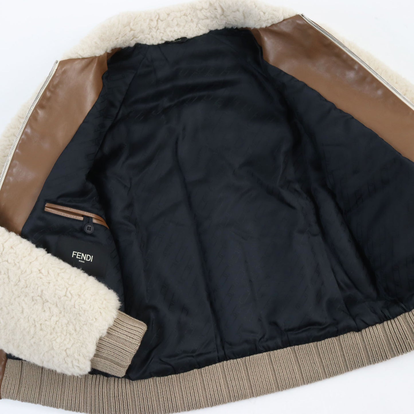 FENDI Blouson FW1163 wool Beige brown 46