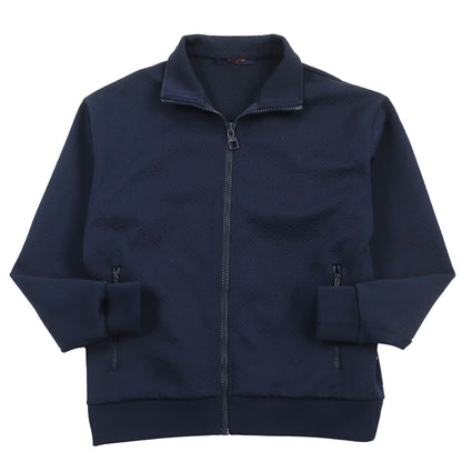 LOUIS VUITTON Blouson polyester Navy Monogram zip-through top S