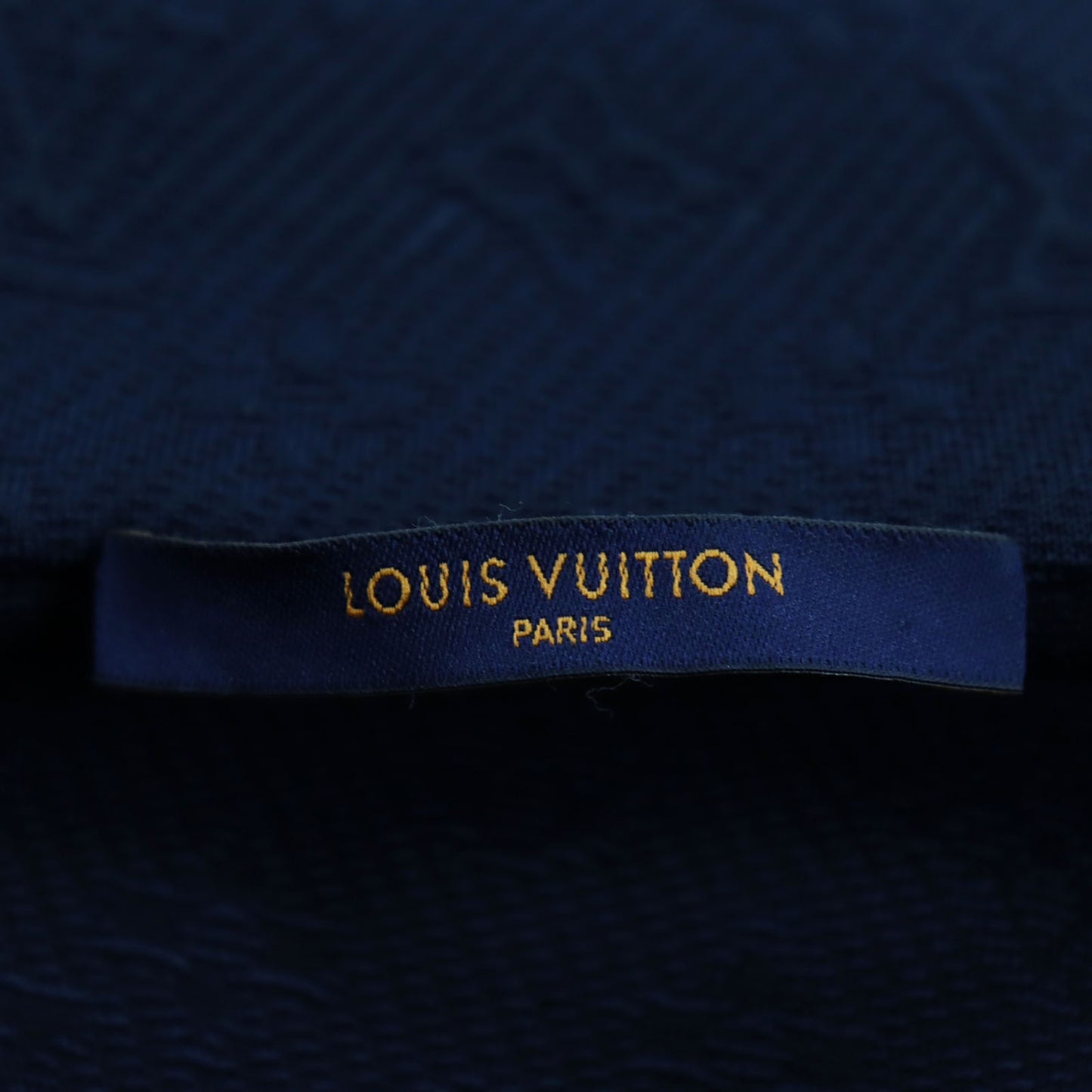 LOUIS VUITTON Blouson polyester Navy Monogram zip-through top S