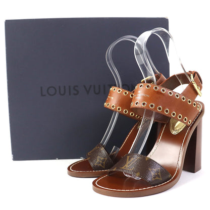 LOUIS VUITTON Sandals 1A642L leather Brown passenger line 38.5