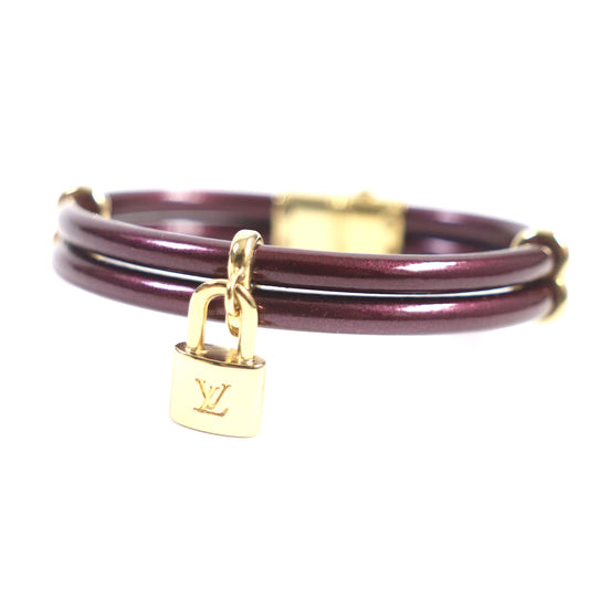 LOUIS VUITTON bracelet M6642E Vernis leather purple Brasserie Keep It Twice