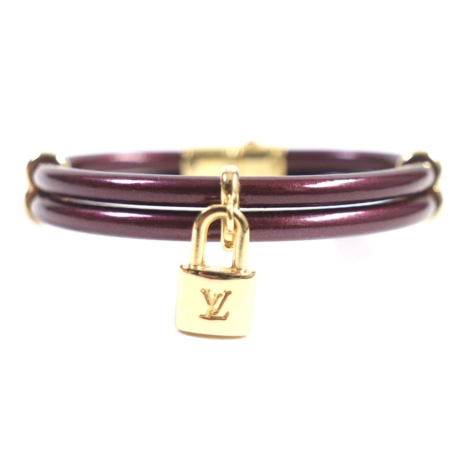 LOUIS VUITTON bracelet M6642E Vernis leather purple Brasserie Keep It Twice