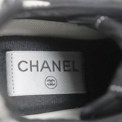 CHANEL sneakers 21N G38290 Main: suede, nylon Black White Graphic logo Matelasse Women 36 Used Authentic