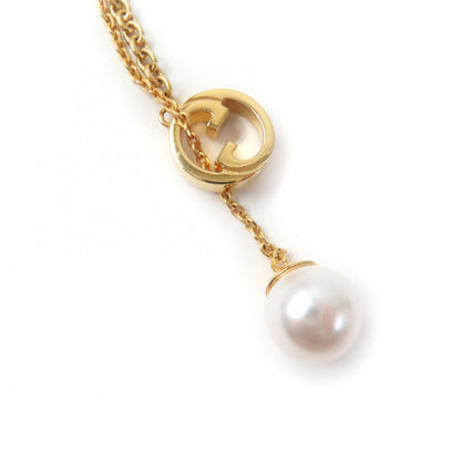 GUCCI Necklace 774689 Main: Gold-tone finish Metal parts: Glass pearl Gold white Gucci Blondie Pearl Drop Necklace