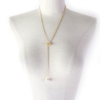 GUCCI Necklace 774689 Main: Gold-tone finish Metal parts: Glass pearl Gold white Gucci Blondie Pearl Drop Necklace