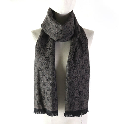 GUCCI Scarf Main: 100% wool Brown black Women Used Authentic