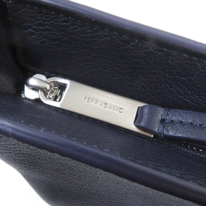 Salvatore Ferragamo Clutch bag 241445 Main: Leather Dark navy mens Used Authentic