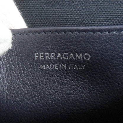 Salvatore Ferragamo Clutch bag 241445 Main: Leather Dark navy mens Used Authentic