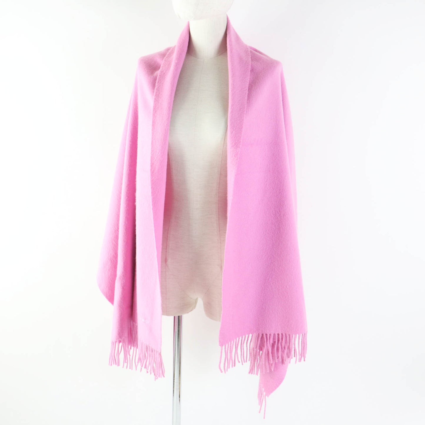 HERMES shawl Main: 100% cashmere pink Women Used Authentic