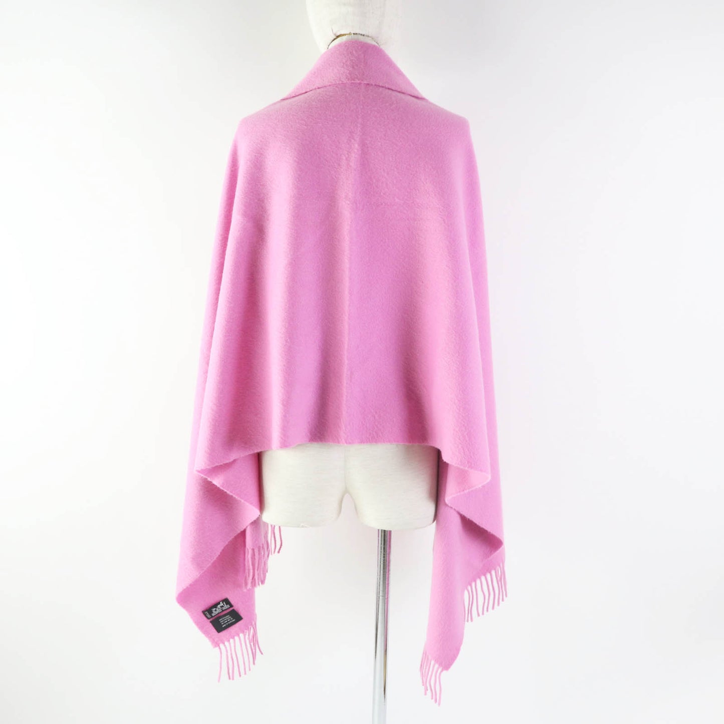 HERMES shawl Main: 100% cashmere pink Women Used Authentic