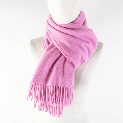 HERMES shawl Main: 100% cashmere pink Women Used Authentic