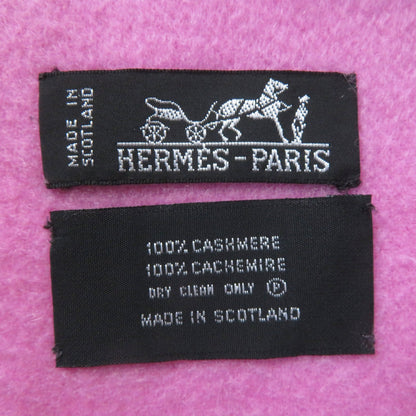 HERMES shawl Main: 100% cashmere pink Women Used Authentic