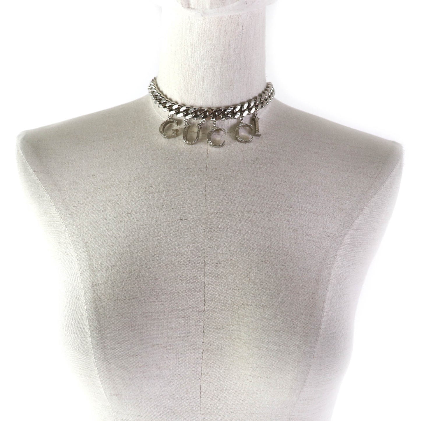 GUCCI Necklace 675769 Gold Plated Silver Interlocking Necklace