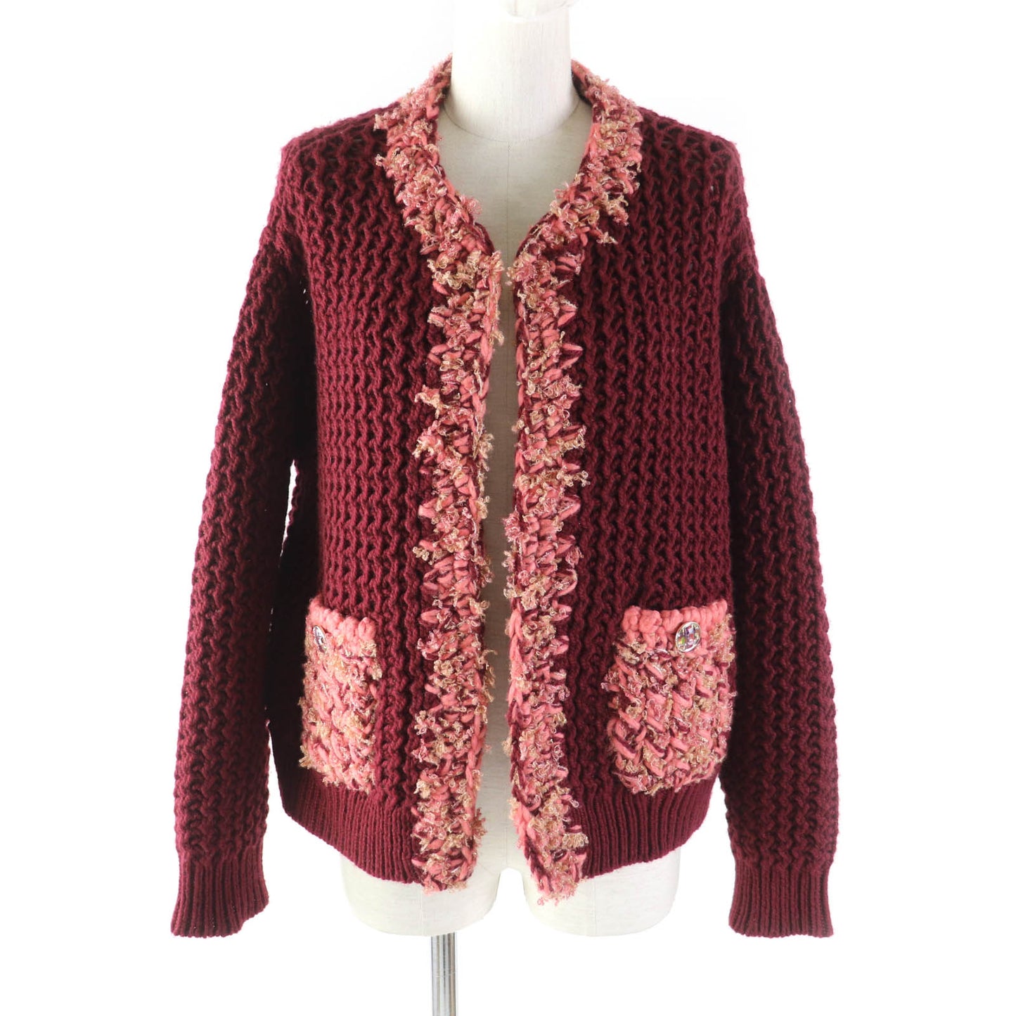 CHANEL cardigan P72932 cashmere Bordeaux 34/36