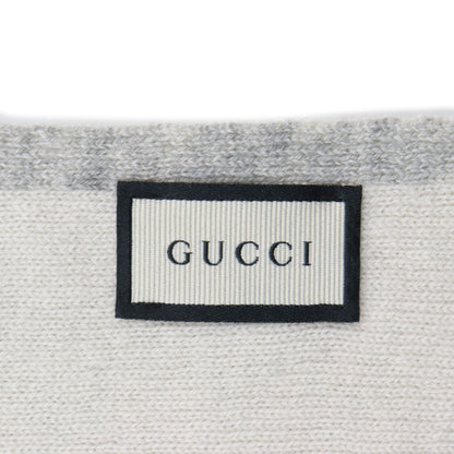 GUCCI Scarf Main: 100% cashmere Ivory gray mens Used Authentic