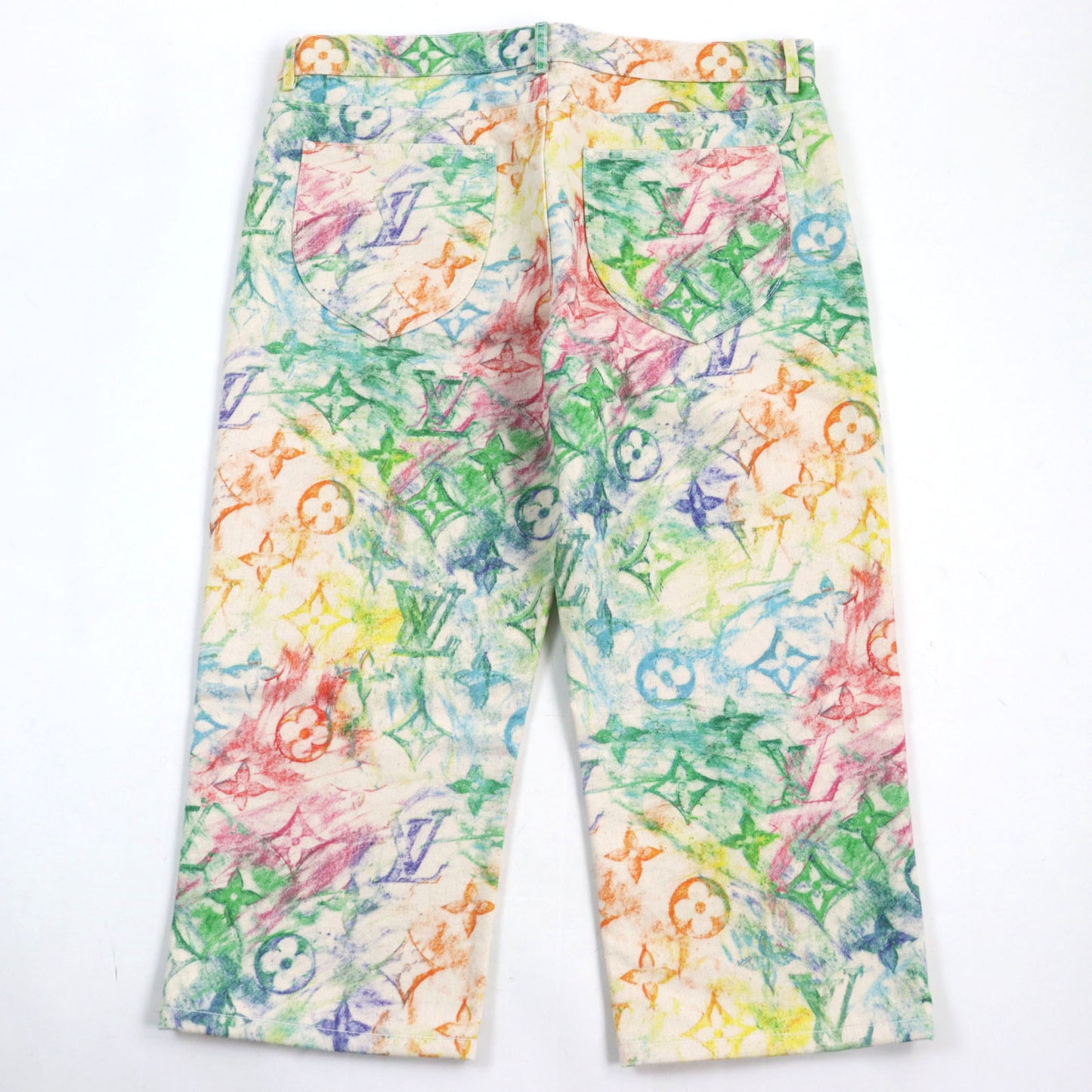 LOUIS VUITTON Denim pants 1A8HJL cotton multicolor LV Pastel Monogram 36