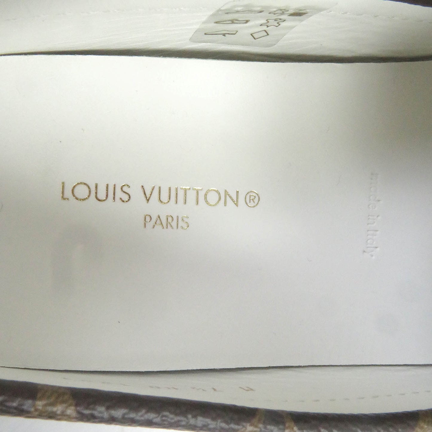 LOUIS VUITTON loafers leather white LV Hockenheim Line 7 1/2