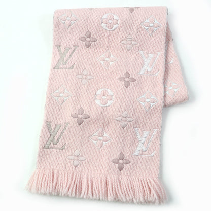 LOUIS VUITTON Scarf M73057 Main: 85% wool, Main: 15% silk Crystal pink Esharp Logomania Rainbow Women Used Authentic