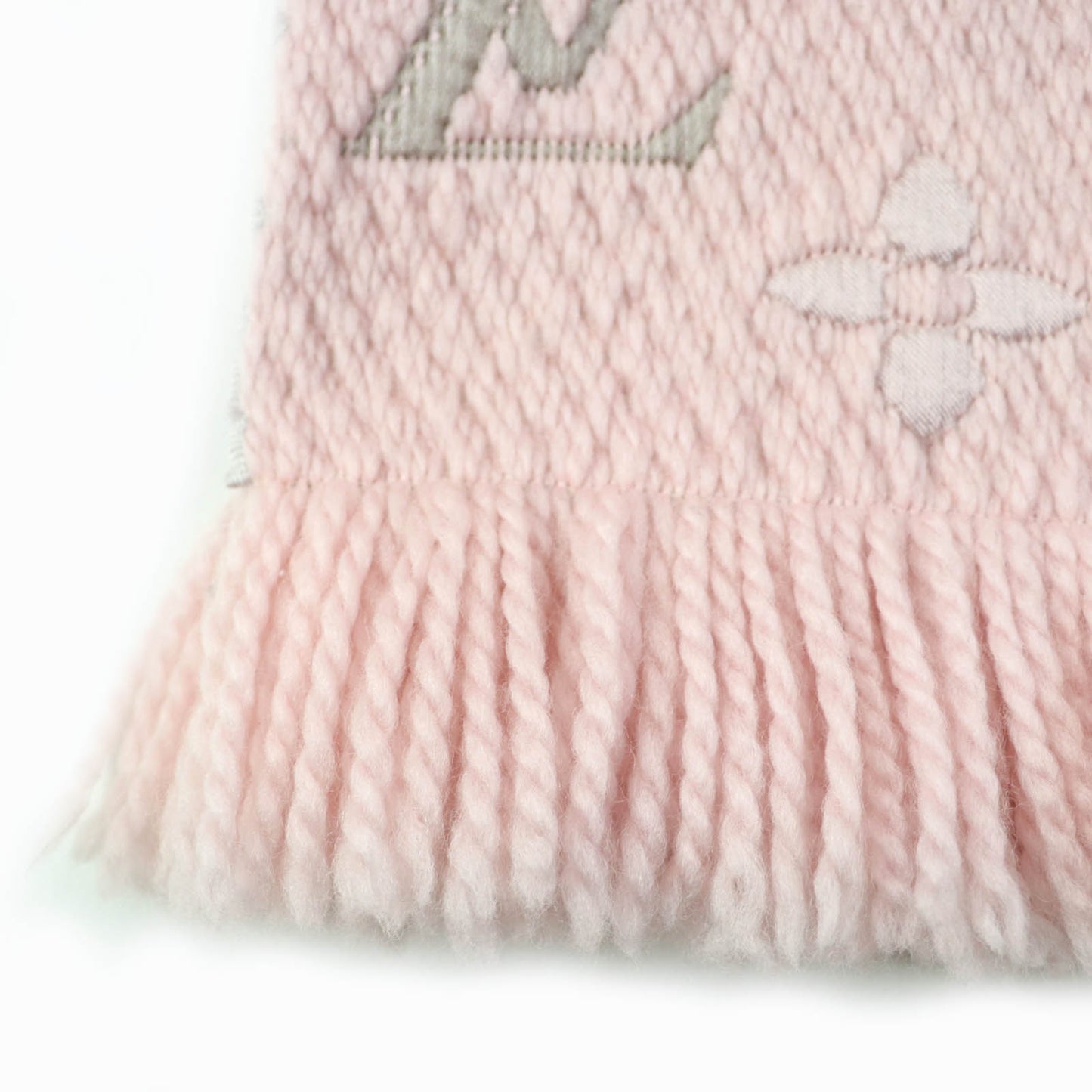 LOUIS VUITTON Scarf M73057 Main: 85% wool, Main: 15% silk Crystal pink Esharp Logomania Rainbow Women Used Authentic