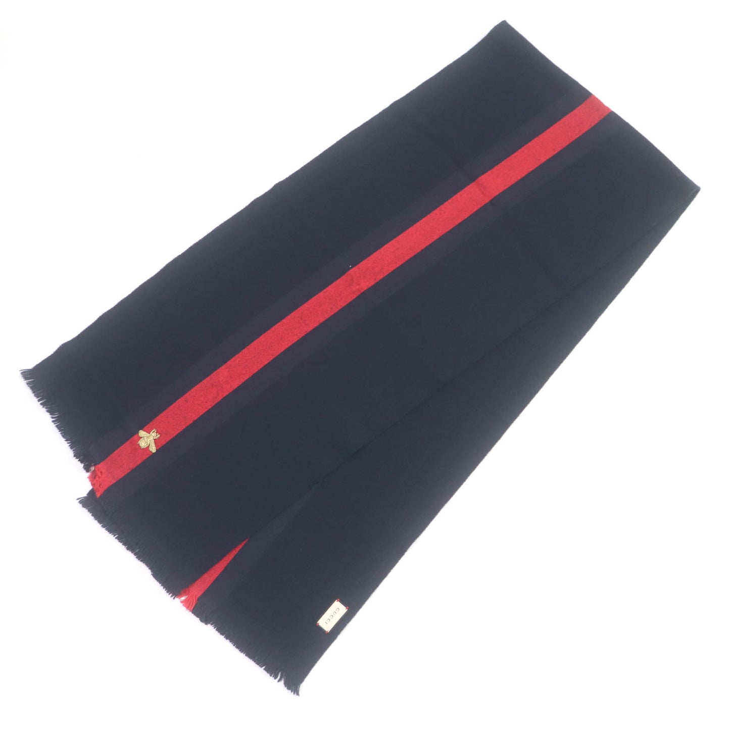 GUCCI Scarf 475513 Main: 56% wool, Main: 24% cashmere, Main: 20% silk Navy mens Used Authentic