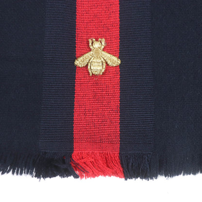 GUCCI Scarf 475513 Main: 56% wool, Main: 24% cashmere, Main: 20% silk Navy mens Used Authentic