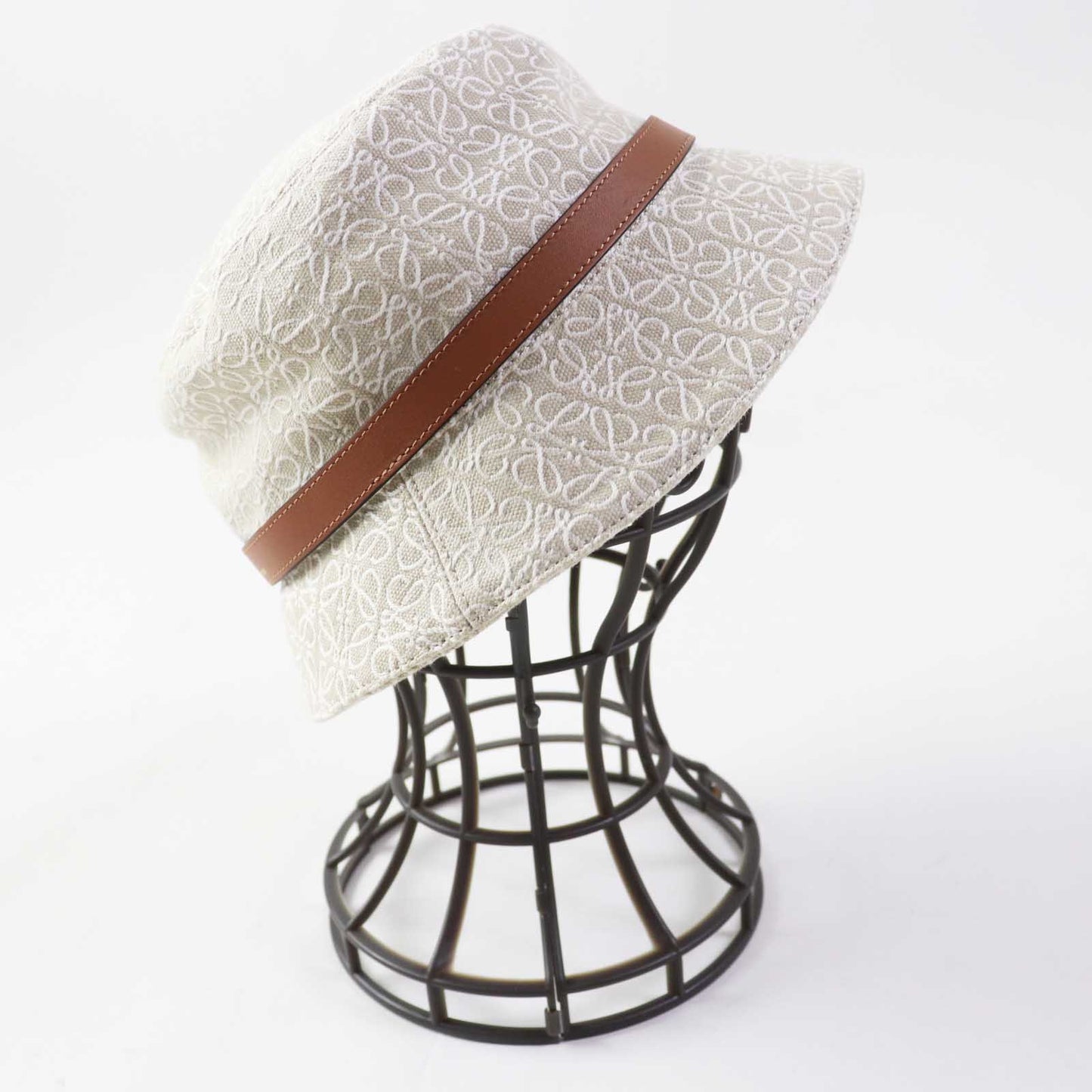 LOEWE hat cotton Beige White Camel 57