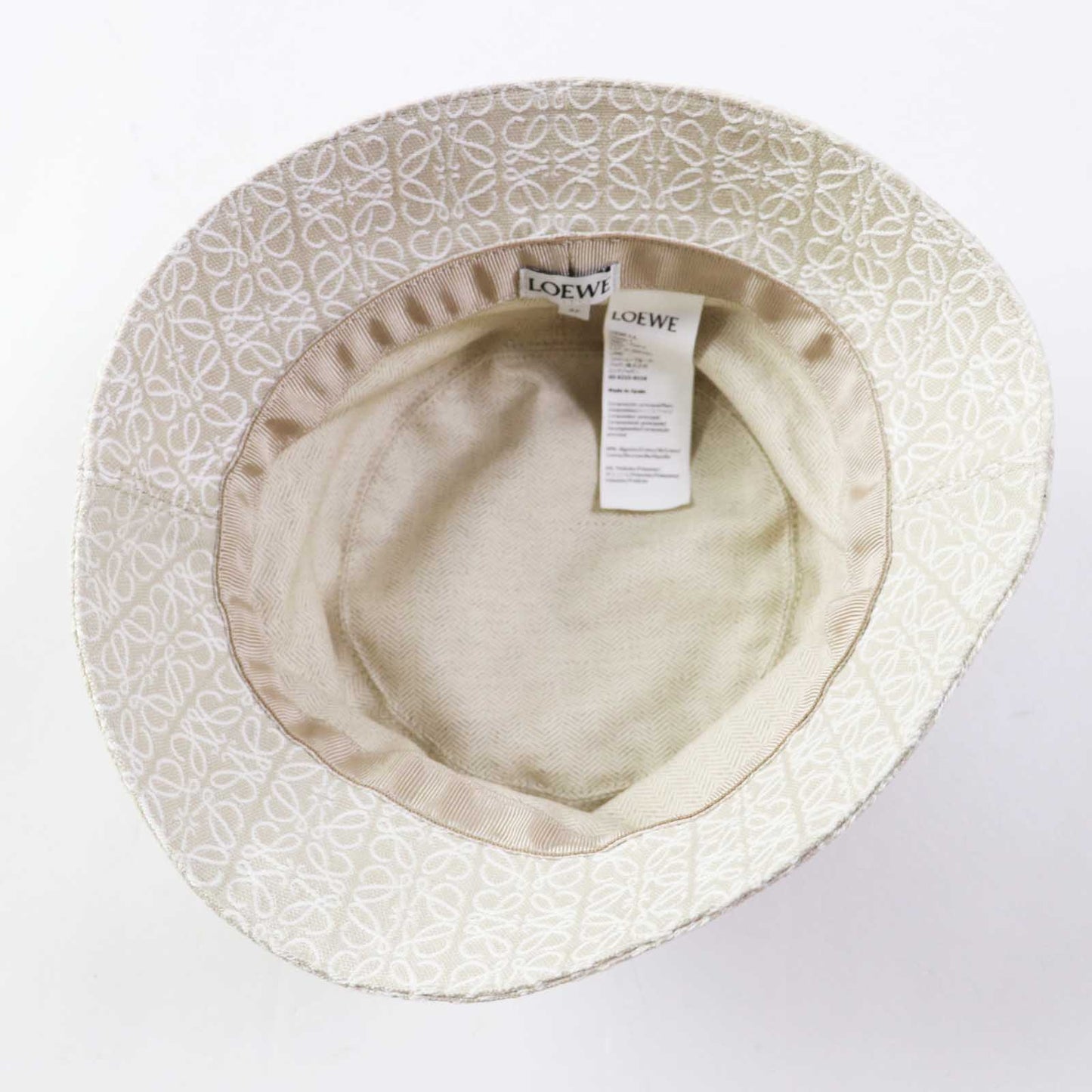 LOEWE hat cotton Beige White Camel 57