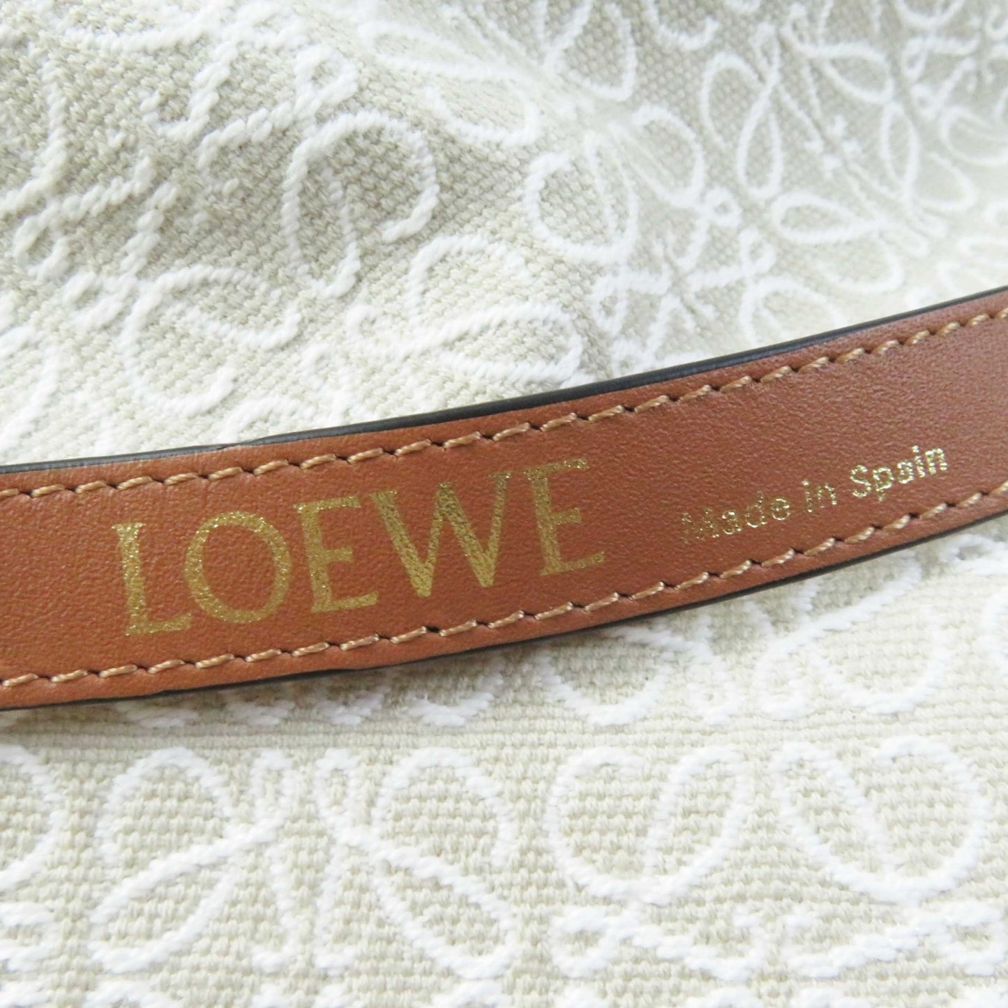 LOEWE hat cotton Beige White Camel 57