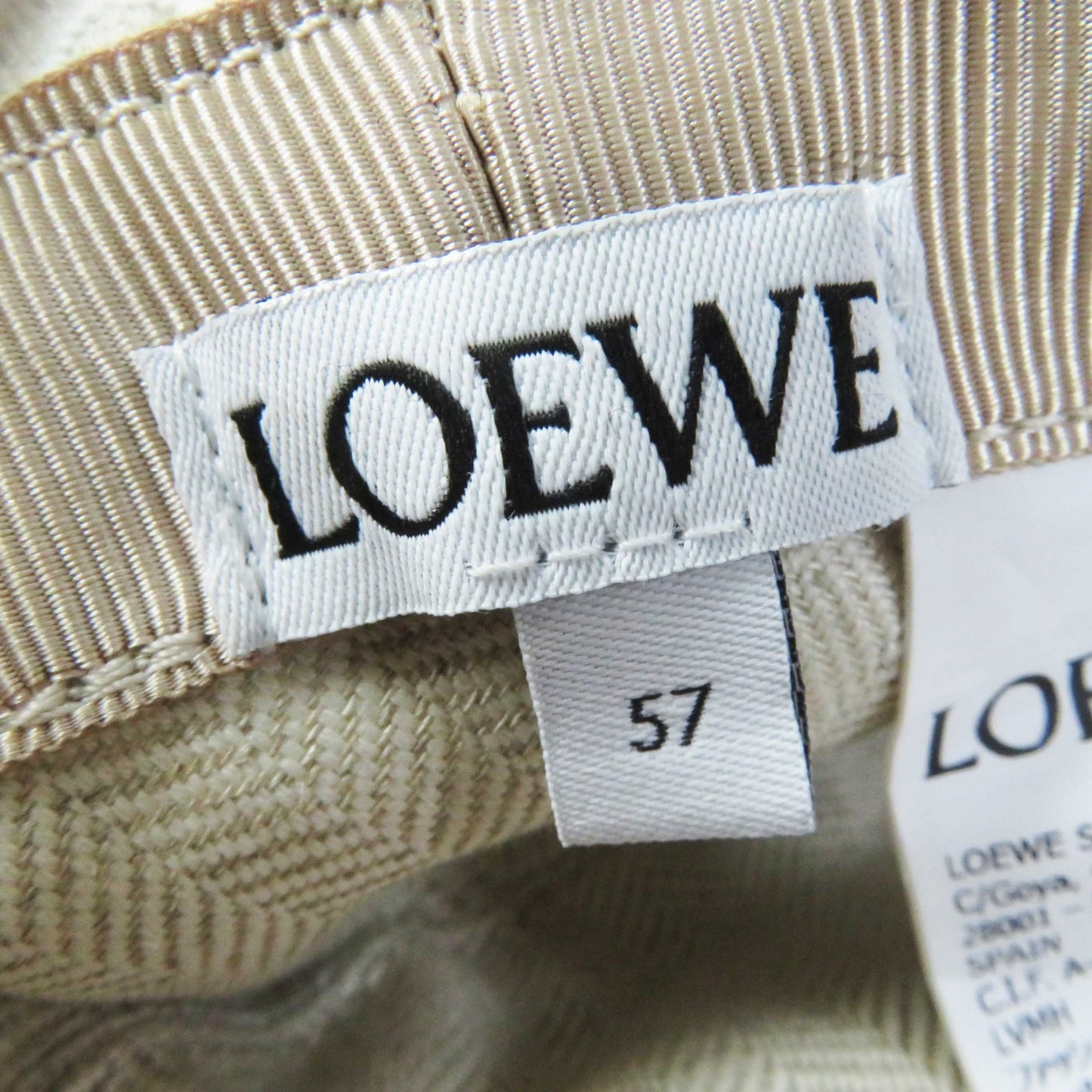 LOEWE hat cotton Beige White Camel 57