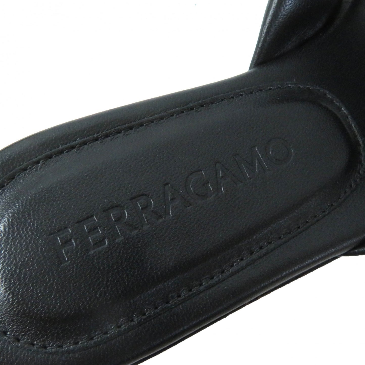 Salvatore Ferragamo Mule 760881 leather black ALRAI 4 1/2