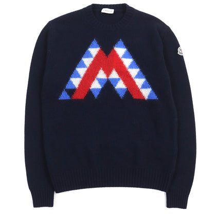 MONCLER knit wool Navy GIROCOLLO TRICOT S