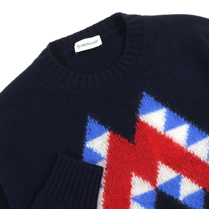 MONCLER knit wool Navy GIROCOLLO TRICOT S