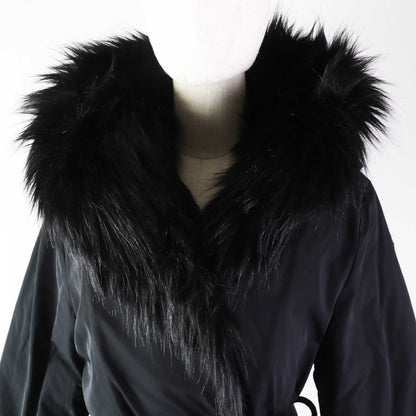 MONCLER down coat Outer: 100% polyester, Lining: 100% nylon, Filling: 90% down, Filling: 10% feather, Part: 100% acetate, Faux fur black CRUCIANELLE Women Used Authentic