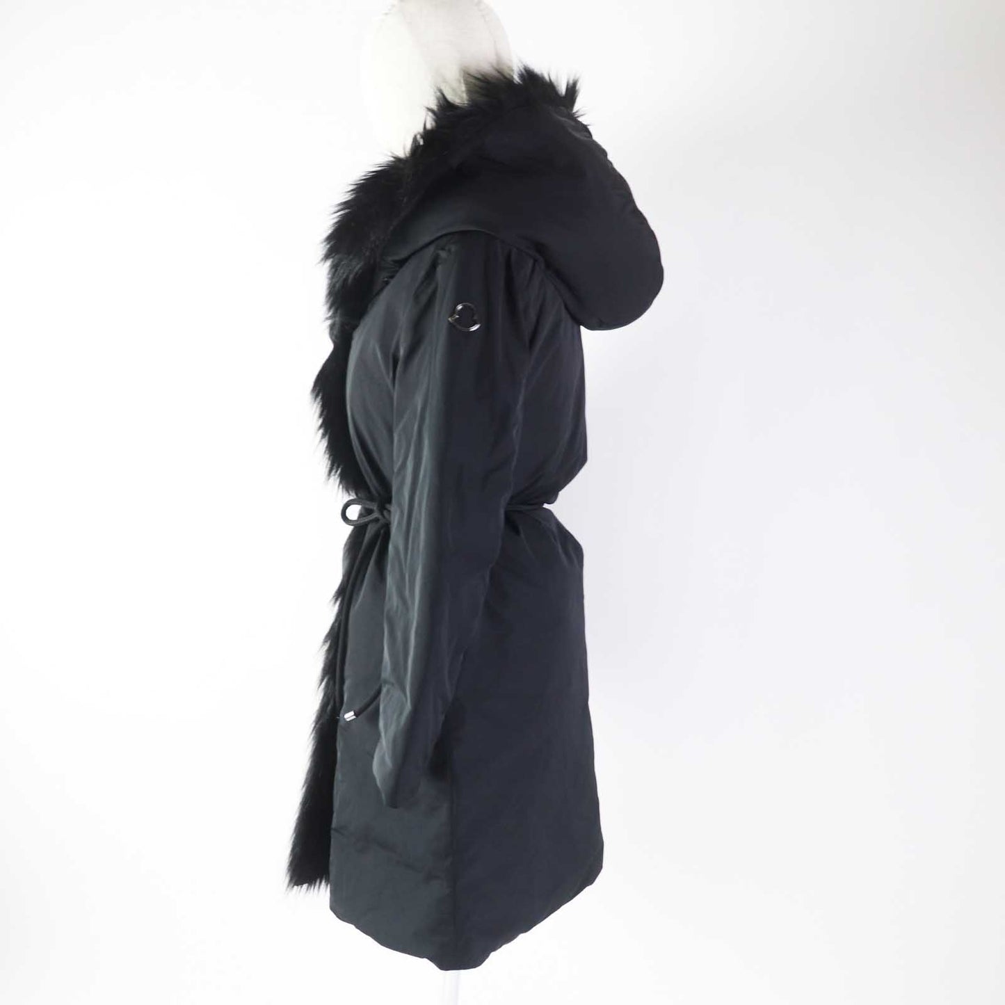 MONCLER down coat Outer: 100% polyester, Lining: 100% nylon, Filling: 90% down, Filling: 10% feather, Part: 100% acetate, Faux fur black CRUCIANELLE Women Used Authentic