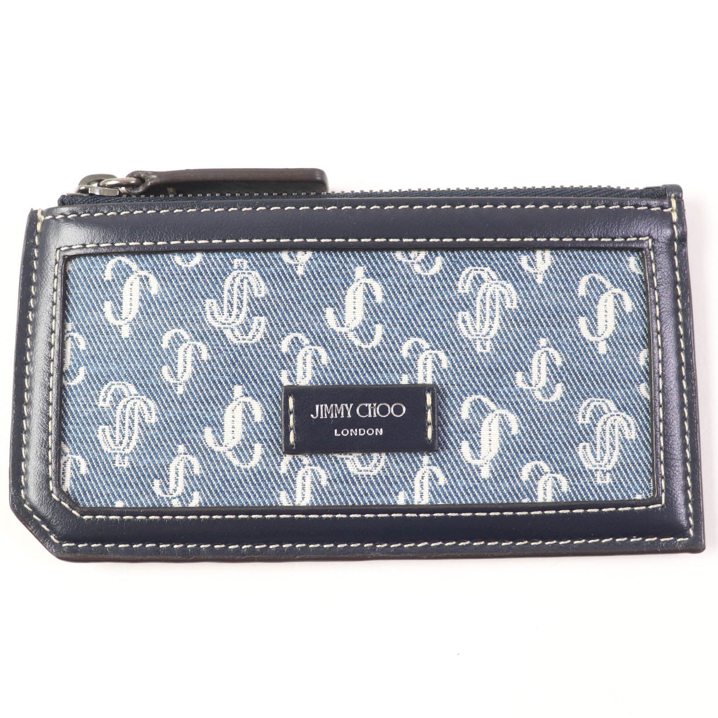 JIMMY CHOO Coin case leather Navy Casey